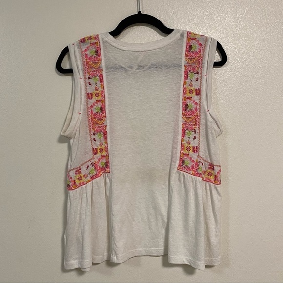 Free People Marcy Embroidered Peplum Ivory Top Size Small - Picture 5 of 13